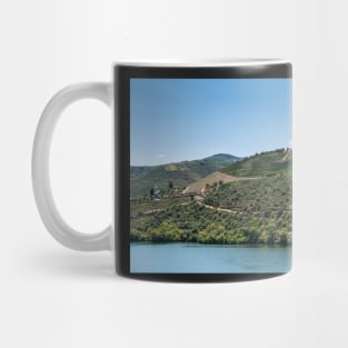 Point of view shot of terraced vineyards in Douro Valley Mug